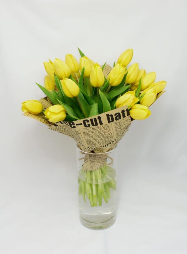 Yellow tulips bouquet